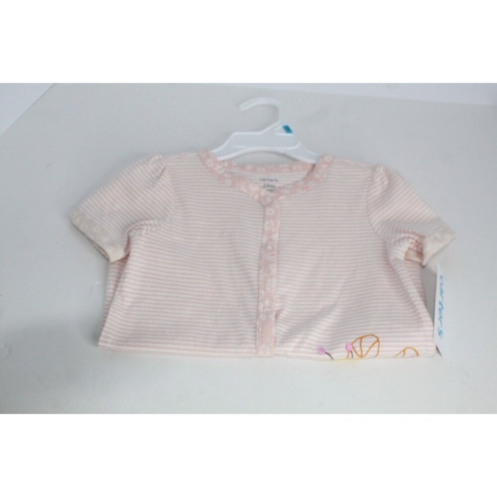 Carters Baby Girls Size 24 Months Cotton Pink Stripped Baby Bee Snap-Up Romper - Picture 10 of 10